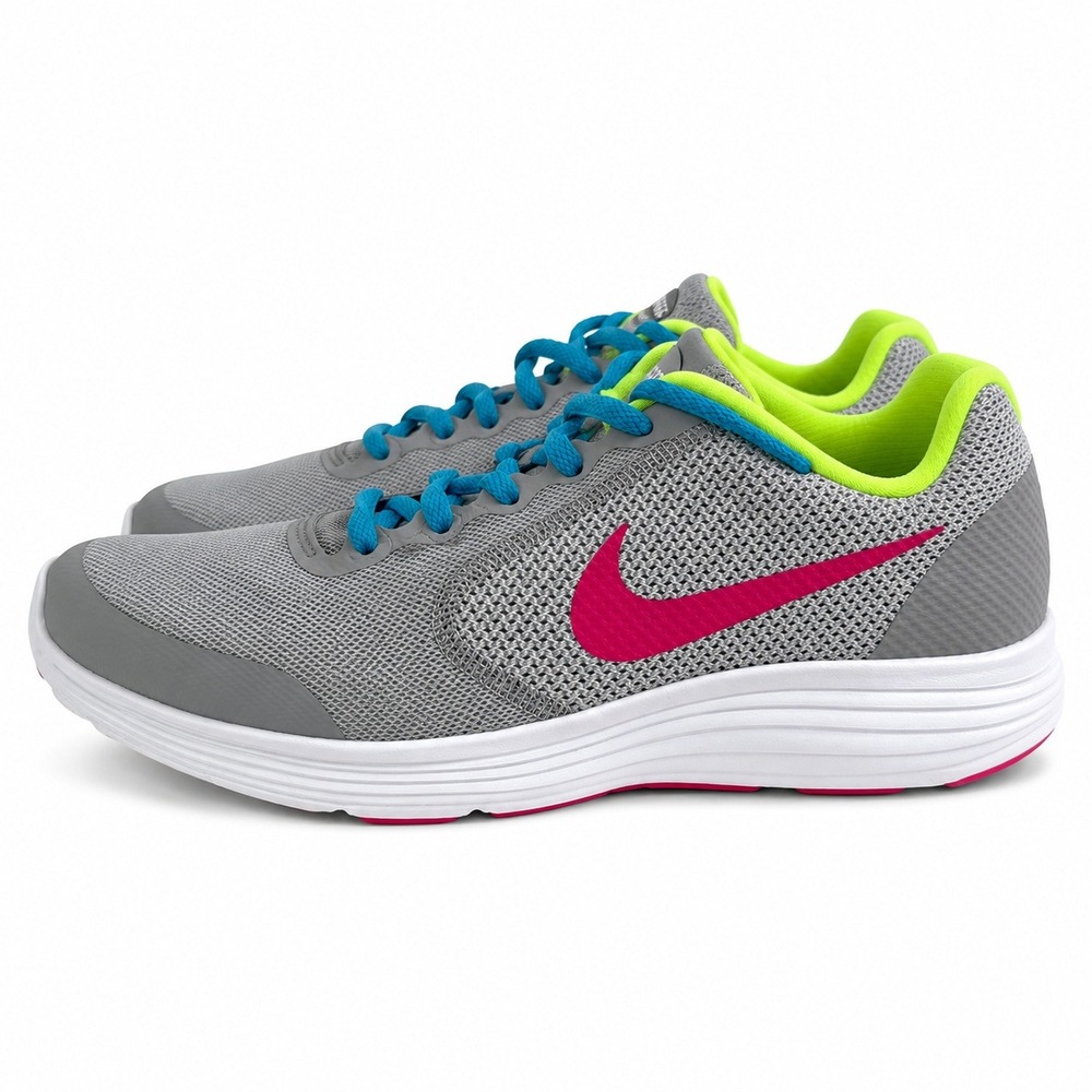 Nike Revolution 3 GS Kids Running Shoes Wolf Grey Pink 819416-064 Size 6.5Y